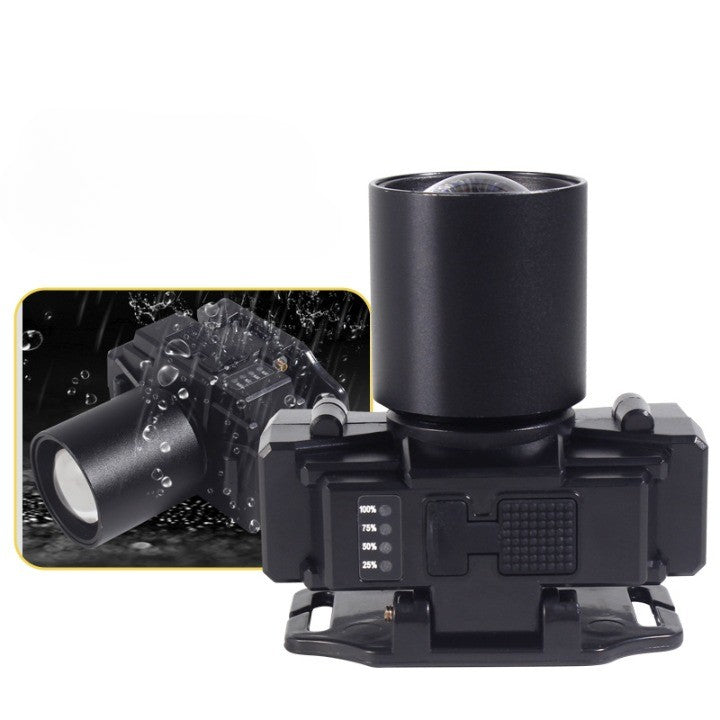 Lanterna Led De Montat Pe Cap, Cu Raza Lunga De Zoom, Far Telescopic, Reglabil, Rezistent La Apa, Pentru Pescuit In Aer Liber, Camping, Lumina Puternica, Lanterna