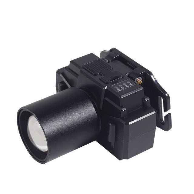 Lanterna LED de Montat pe Cap, Vivimall, cu Raza Lunga de Zoom, Far Telescopic, Reglabil, Rezistent la Apa, pentru Pescuit in Aer Liber, Camping, Lumina Puternica, Lanterna, 7x4.5x6 cm, Negru - vivimall.ro