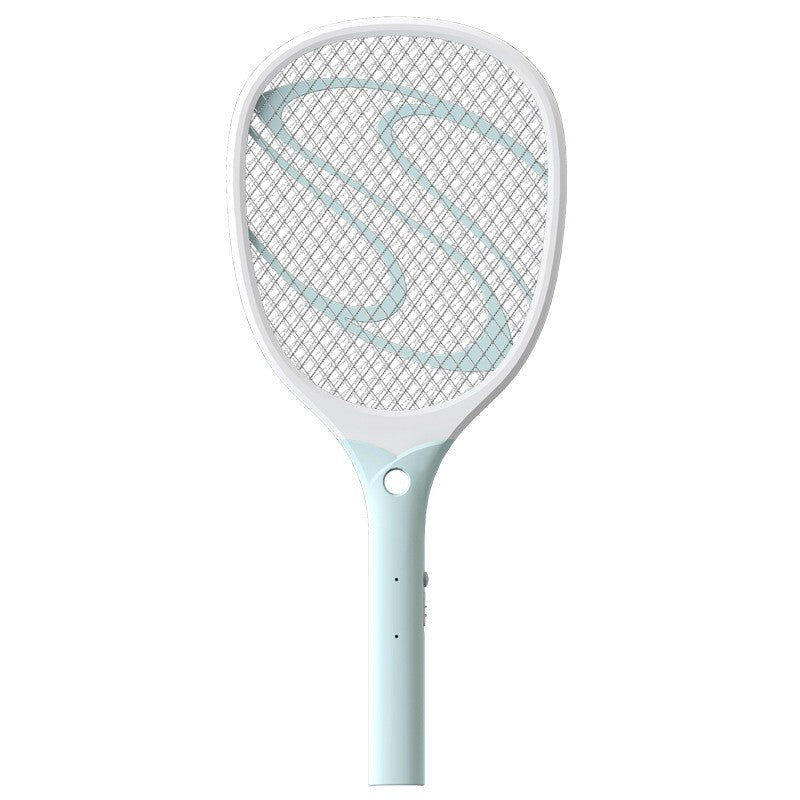 Paleta Electrica Pentru Tantari, Muste Sau Insecte Led, Reincarcabila, Incarcare Usb, Plastic, Casa Si Gradina, Anti-Insecte, Alb-Albastru - vivimall.ro