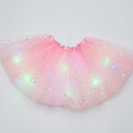 Fusta Led Pentru Copii, Tutu De Balet Pentru Fetite Cu Luminite E Incorporate, 30 Cm Lungime, Roz - vivimall.ro