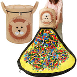 Cutie De Depozitare 2In1, Impermeabila, Covor Pentru Jucarii Si Lego 150Cm, Capacitate Mare, Cu Manere, Cu Sfori, Inaltime 40Cm - vivimall.ro