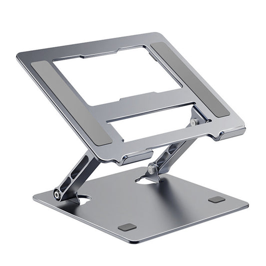 Stand Laptop si Tableta, Flippy, Suport Laptop Ergonomic, Pliabil, Ajustabil pe Inaltime, Portabil, Anti Alunecare, 27.7 x 27.7 x 5 cm, Gri Inchis- - vivimall.ro