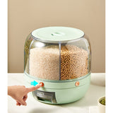 Dozator De Cereale Rotativ 360, 6 Compartimente, Capacitate 6 L, Rezistent La Umezeala, Inchidere Etansa - vivimall.ro