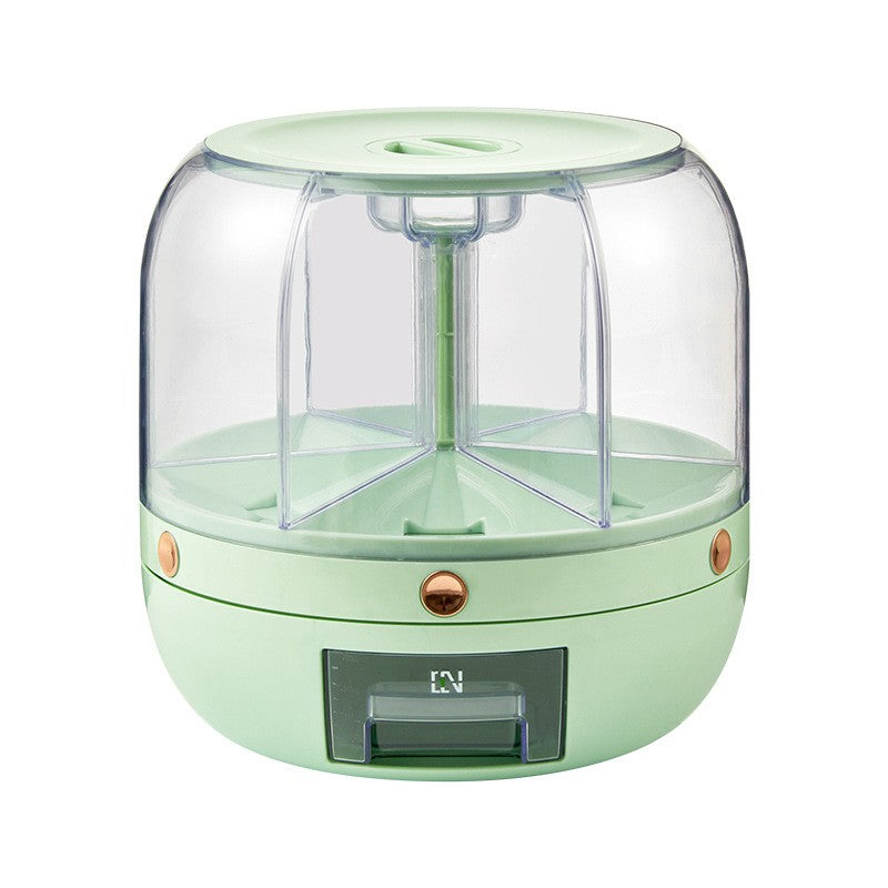Dozator De Cereale Rotativ 360, 6 Compartimente, Capacitate 6 L, Rezistent La Umezeala, Inchidere Etansa - vivimall.ro