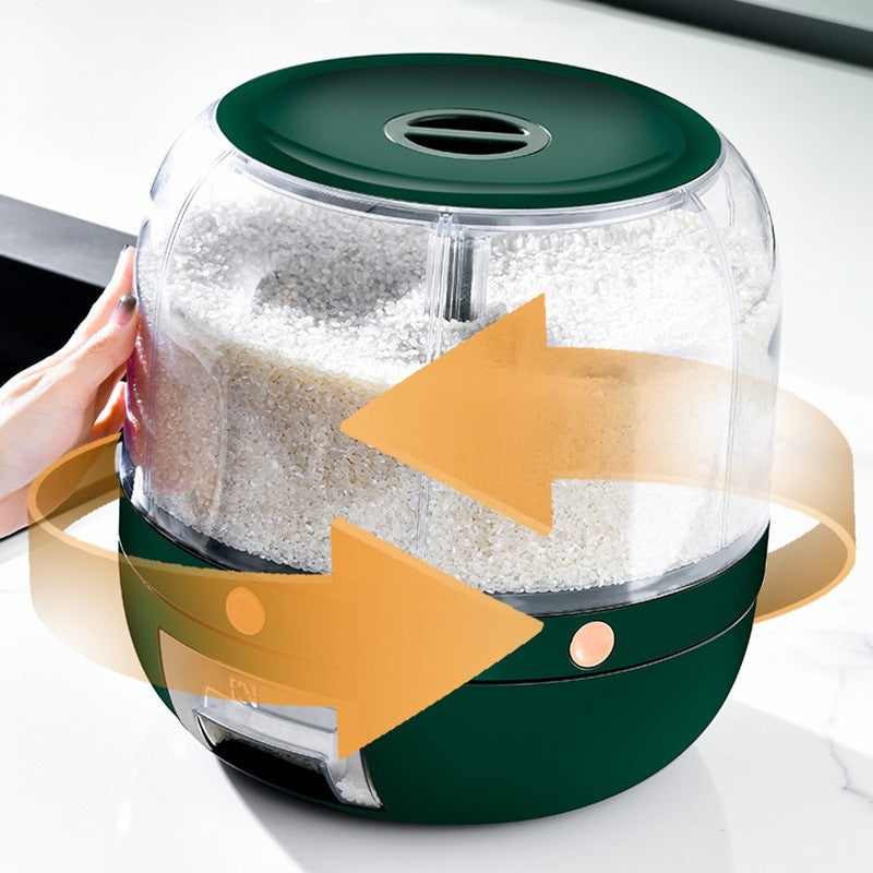Dozator De Cereale Rotativ 360, 6 Compartimente, Capacitate 3 L, Rezistent La Umezeala, Inchidere Etansa - vivimall.ro