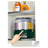 Dozator De Cereale Rotativ 360, 6 Compartimente, Capacitate 3 L, Rezistent La Umezeala, Inchidere Etansa - vivimall.ro
