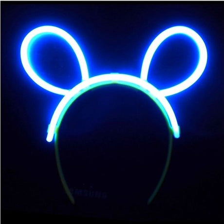 Cordelută decorativă fluorescentă albastru din plastic Vivimall, vedere frontală, accesoriu petrecere