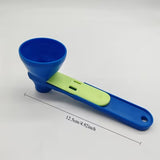 Lingura pentru Proteine, Vivimall, Lingura cu Palnie Culisanta, Lingura Dozator pentru Lapte Praf si Suplimente, 12.5 cm, Albastru - vivimall.ro