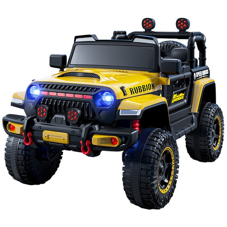 Mașina Electrica pentru Copii, Off-Road, Conectare Bluetooth, telecomanda, Tracțiune Integrala, Lumina Intermitenta, Baterie 12V 7Ah, 120x63x68cm, Alb