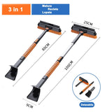 Lopata pentru zapada Vivimall, 3 in 1, Perie si Racleta, Rotativa, Telescopica, Detasabila, Material Aluminiu si ABS, 100 x 25 cm, negru - vivimall.ro