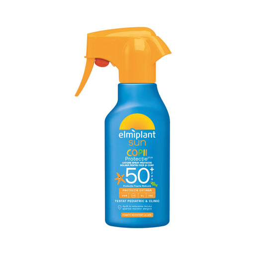 Loțiune spray Elmiplant Sun Kids SPF 50+ pentru față și corp, 270 ml, protecție solară copii