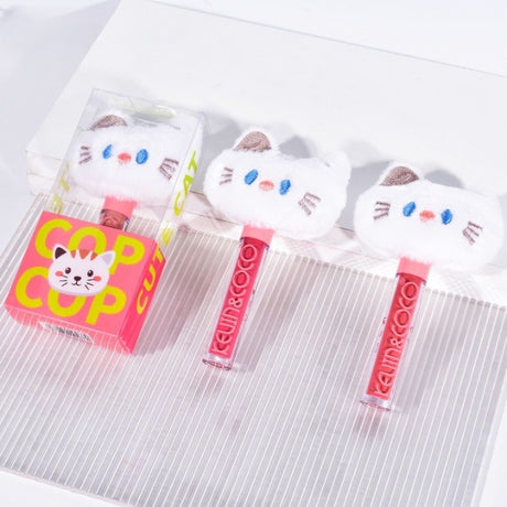 Luciu de Buze, Kevin&Coco, Animat de Plus, Model Pisica, Alb - vivimall.ro