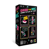 Joc de Societate Grab The Mic, Flippy, Tip Karaoke, 125 de Carti cu Cuvinte, Microfon din Spuma, Tabla de Joc, Jetoane, 11.5 x 22 x 7 cm, Negru/Roz- - vivimall.ro