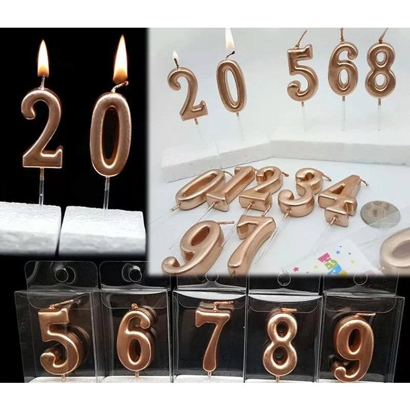 Lumanare De Tort, Party, Din Parafina, Rose Gold
