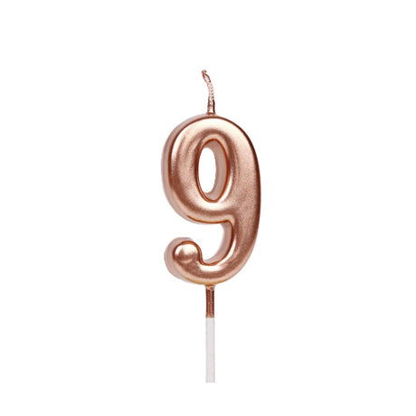 Lumanare De Tort, Party, Din Parafina, Rose Gold - vivimall.ro