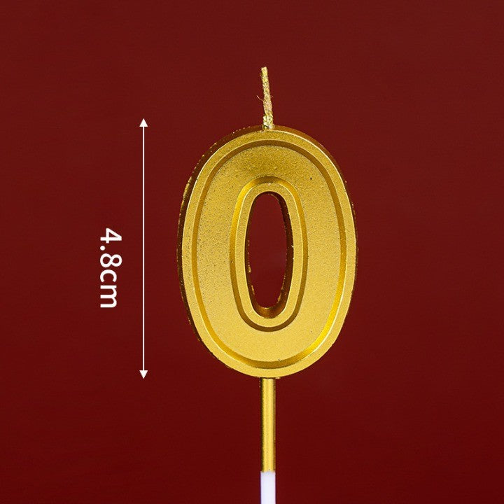 Lumanare Pentru Tort Cifra 0, 4.8 Cm, Aniversare, Aurie - vivimall.ro