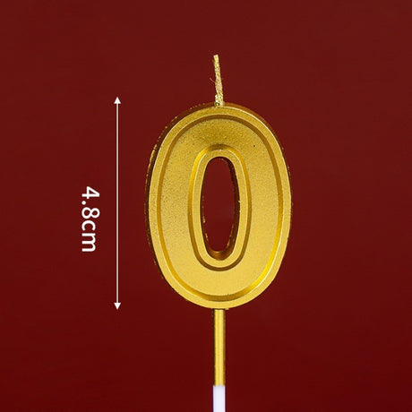 Lumanare pentru Tort Cifra 0, Vivimall, 4.8 cm, Aniversare, Aurie - vivimall.ro