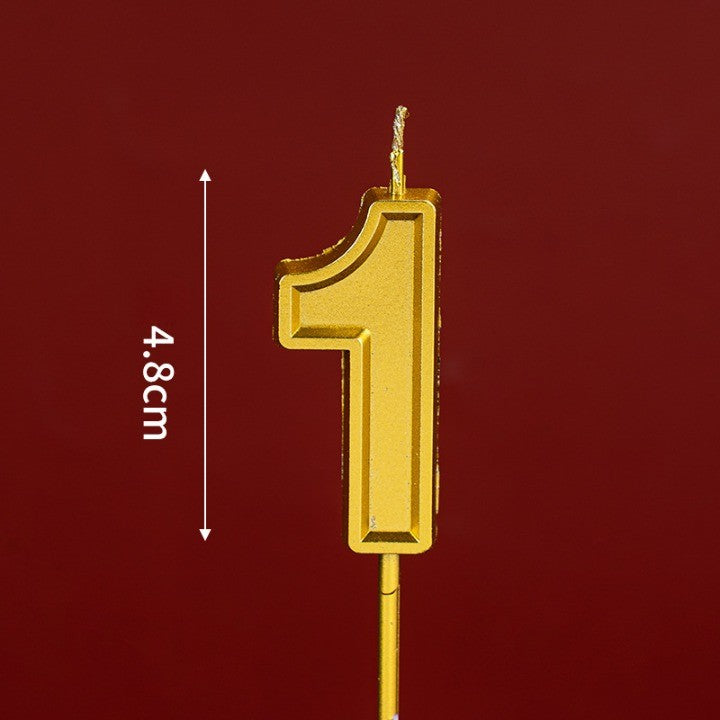 Lumanare pentru Tort Cifra 1, Vivimall, 4.8 cm, Aniversare, Aurie - vivimall.ro