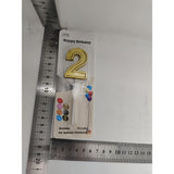 Lumanare Pentru Tort Cifra 2, 4.8 Cm, Aniversare, Aurie - vivimall.ro