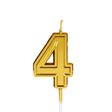 Lumanare Pentru Tort Cifra 4, 4.8 Cm, Anivesare, Aurie - vivimall.ro