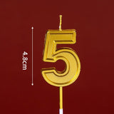 Lumanare pentru Tort Cifra 5, Vivimall, 4.8 cm, Aniversare, Aurie - vivimall.ro