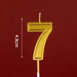 Lumanare pentru Tort Cifra 7, Vivimall, 4.8 cm, Aniversare, Aurie - vivimall.ro