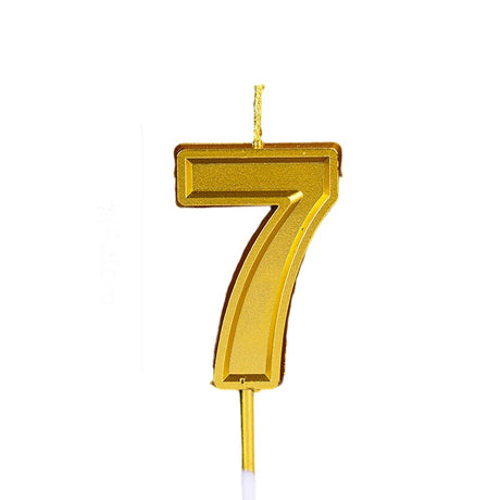 Lumanare Pentru Tort Cifra 7, 4.8 Cm, Aniversare, Aurie - vivimall.ro