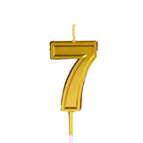 Lumanare pentru Tort Cifra 7, Vivimall, 4.8 cm, Aniversare, Aurie - vivimall.ro