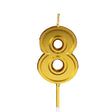 Lumanare Pentru Tort Cifra 8, 4.8 Cm, Aniversare, Aurie - vivimall.ro