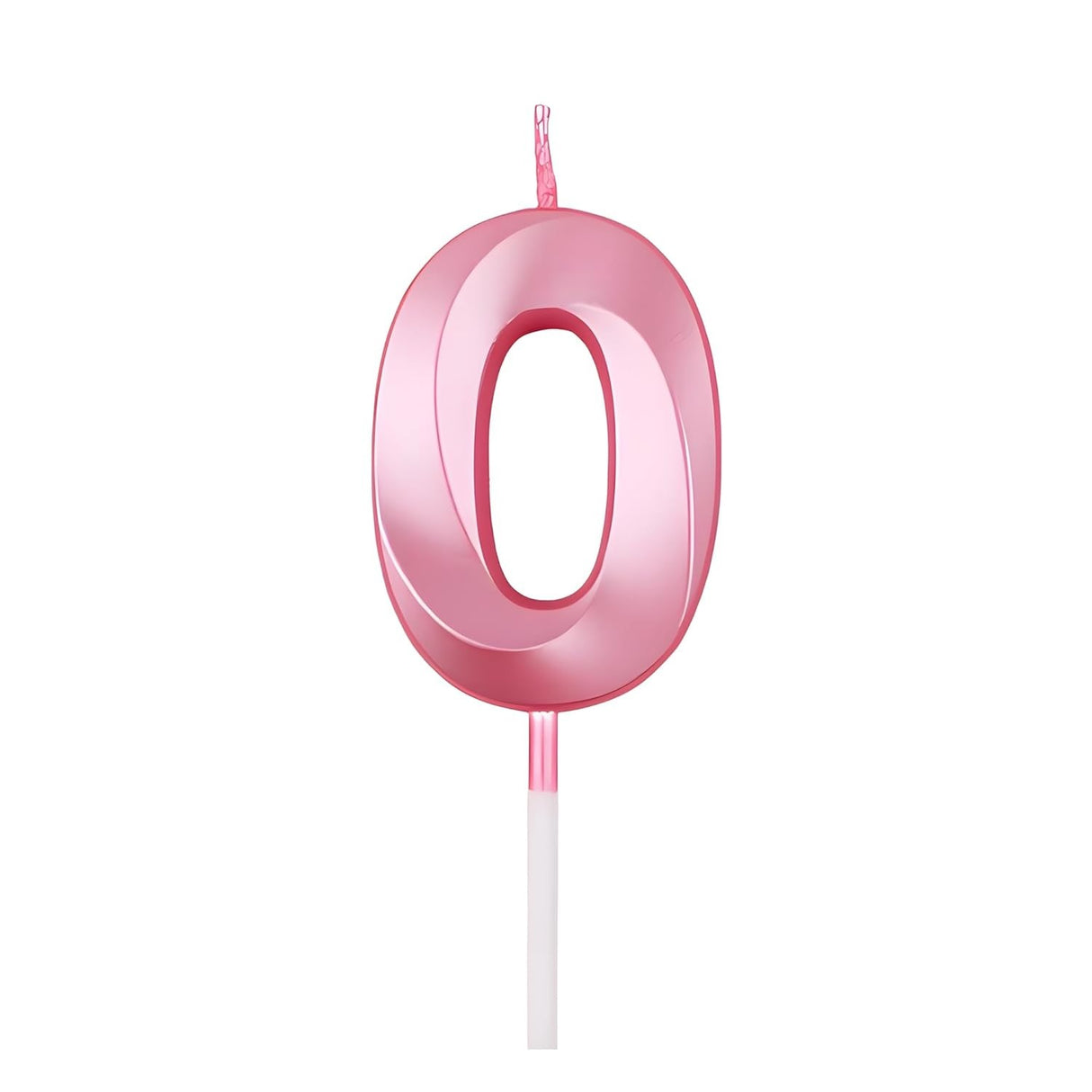 Lumanare Cifra 0, Flippy, Model Diamond, 5 x 3.4 cm, Roz - vivimall.ro