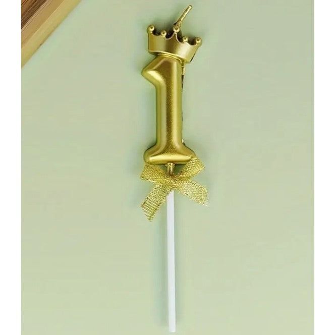 Lumanare Pentru Tort Cifra 1, Gold, Party - vivimall.ro