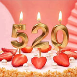 Lumanare Cifra 2, Flippy, Model Diamond, 5 x 3.4 cm, Auriu - vivimall.ro