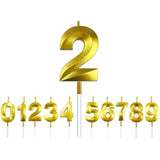 Lumanare Cifra 2, Flippy, Model Diamond, 5 x 3.4 cm, Auriu - vivimall.ro