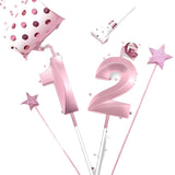 Lumanare Cifra 2, Flippy, Model Diamond, 5 x 3.4 cm, Roz - vivimall.ro