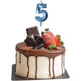 Lumanare Cifra 5, Flippy, Model Diamond, 5 x 3.4 cm, Albastru - vivimall.ro