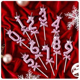 Lumanare Cifra 6, Vivimall, Model Coroana cu Fundita, Pentru Tort, 6 x 2.5 cm Mov - vivimall.ro