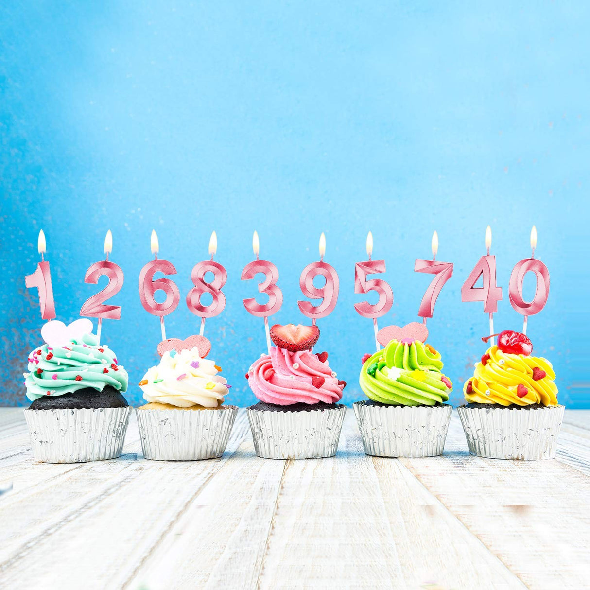 Lumanare Cifra 6, Flippy, Model Diamond, 5 x 3.4 cm, Roz - vivimall.ro