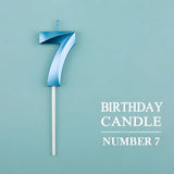 Lumanare Cifra 7, Flippy, Model Diamond, 5 x 3.4 cm, Albastru - vivimall.ro