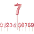 Lumanare Cifra 7, Flippy, Model Diamond, 5 x 3.4 cm, Roz - vivimall.ro
