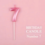 Lumanare Cifra 7, Flippy, Model Diamond, 5 x 3.4 cm, Roz - vivimall.ro