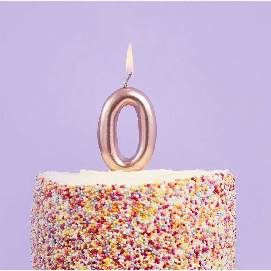 Lumanare De Tort, Party, Din Parafina, Rose Gold - vivimall.ro