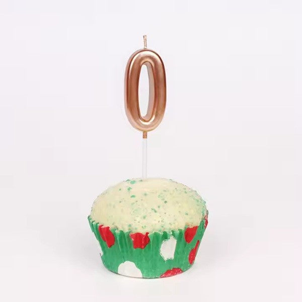 Lumanare De Tort, Party, Din Parafina, Rose Gold - vivimall.ro