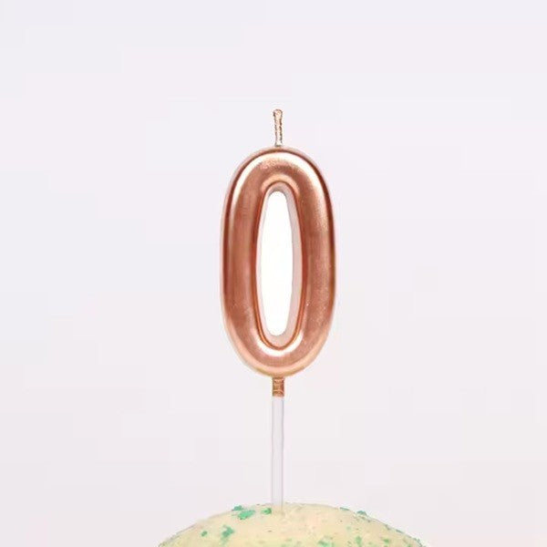 Lumanare De Tort, Party, Din Parafina, Rose Gold - vivimall.ro