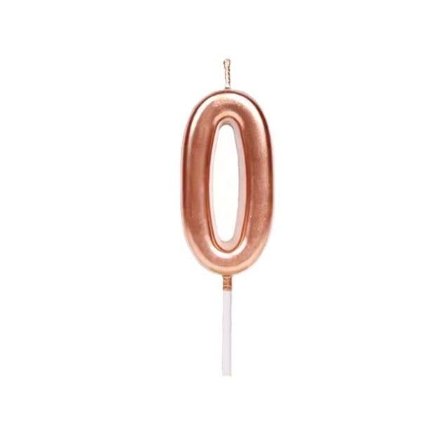 Lumanare De Tort, Party, Din Parafina, Rose Gold - vivimall.ro