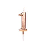 Lumanare De Tort, Party, Din Parafina, Rose Gold - vivimall.ro
