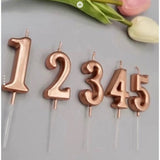 Lumanare De Tort, Party, Din Parafina, Rose Gold - vivimall.ro