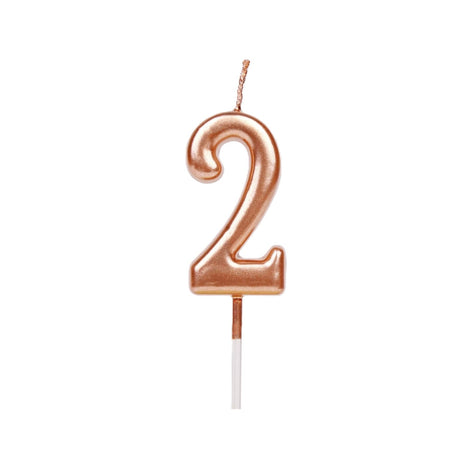 Lumanare De Tort, Party, Din Parafina, Rose Gold - vivimall.ro