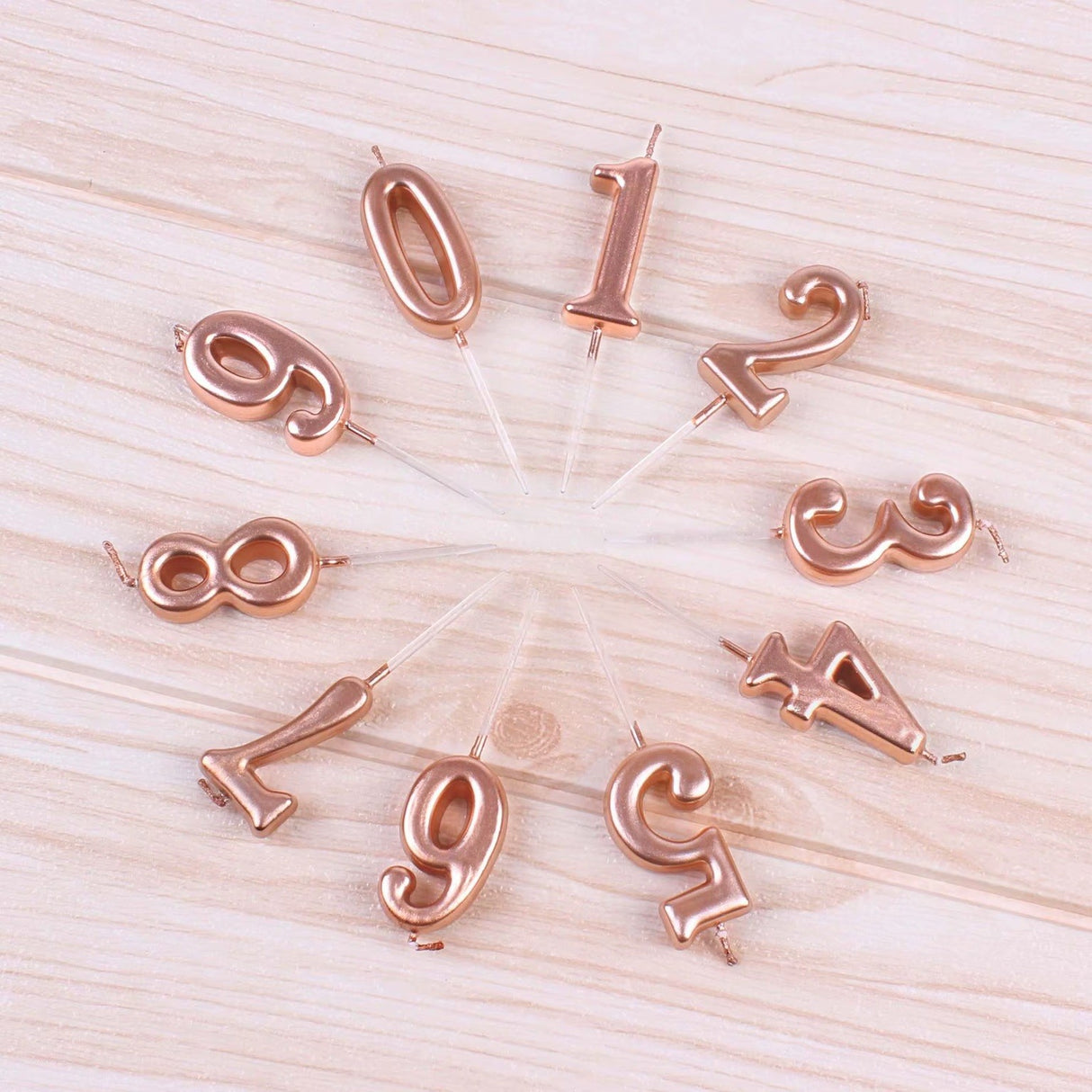 Lumanare De Tort, Party, Din Parafina, Rose Gold - vivimall.ro