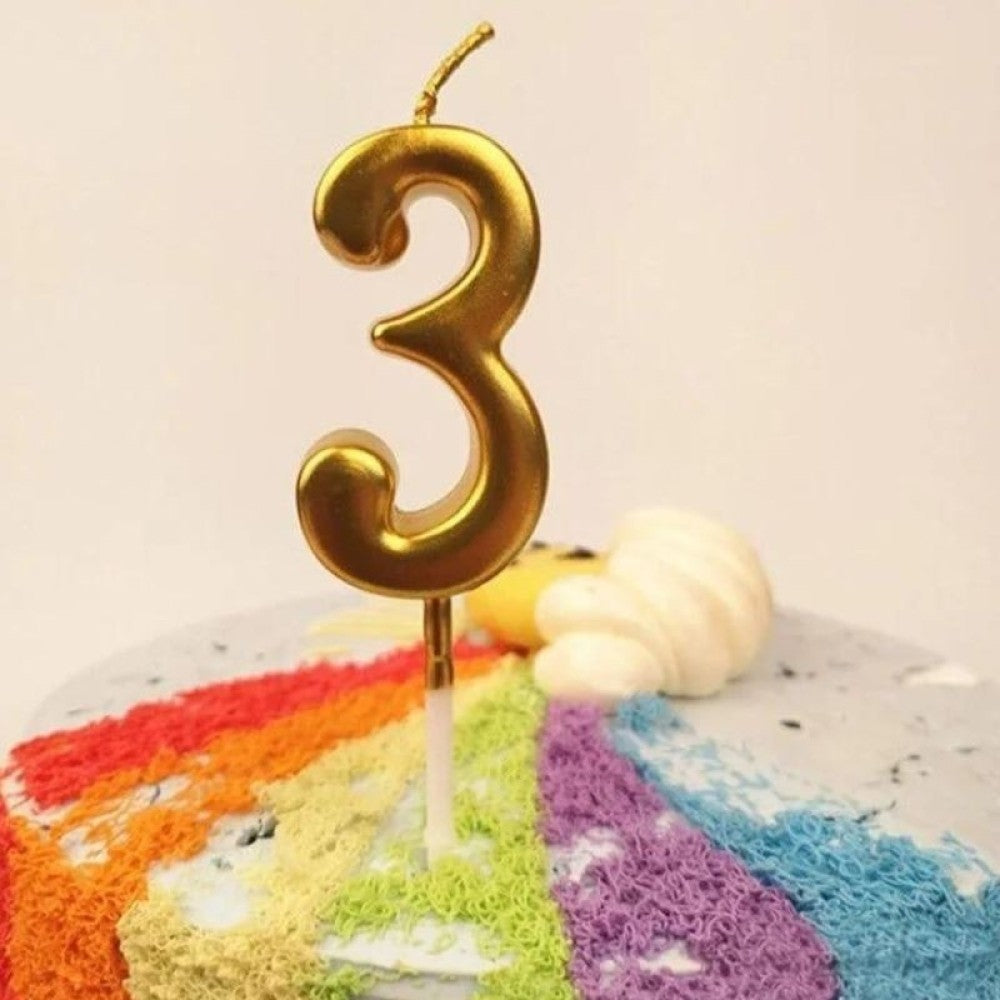 Lumanare De Tort, Model Cifra 3, Party, Din Parafina,