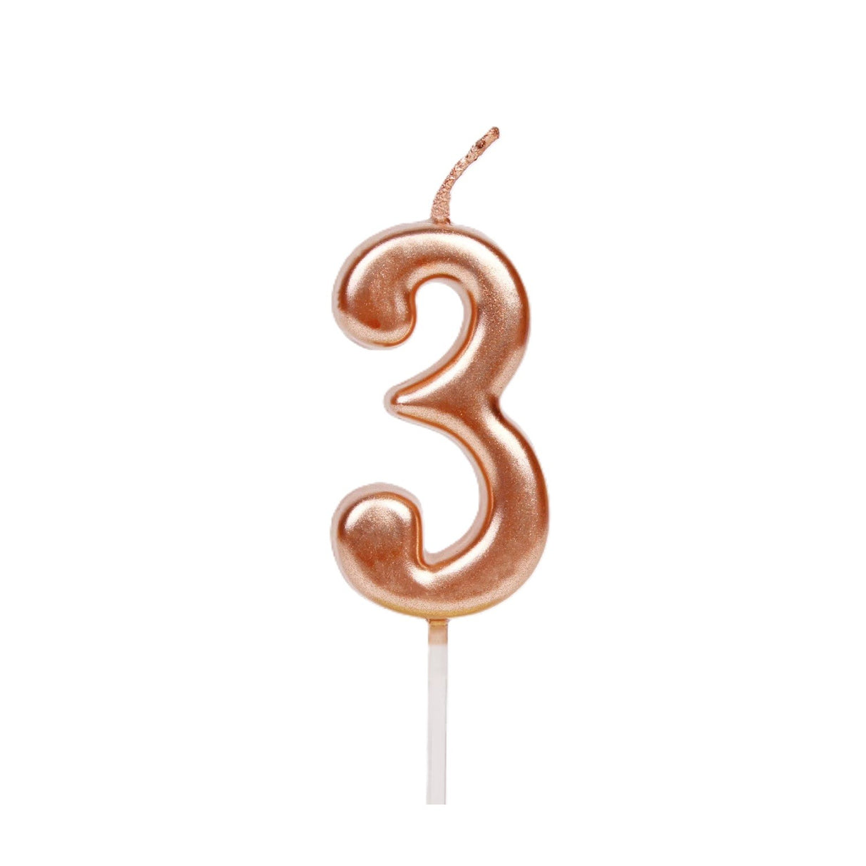 Lumanare De Tort, Party, Din Parafina, Rose Gold - vivimall.ro